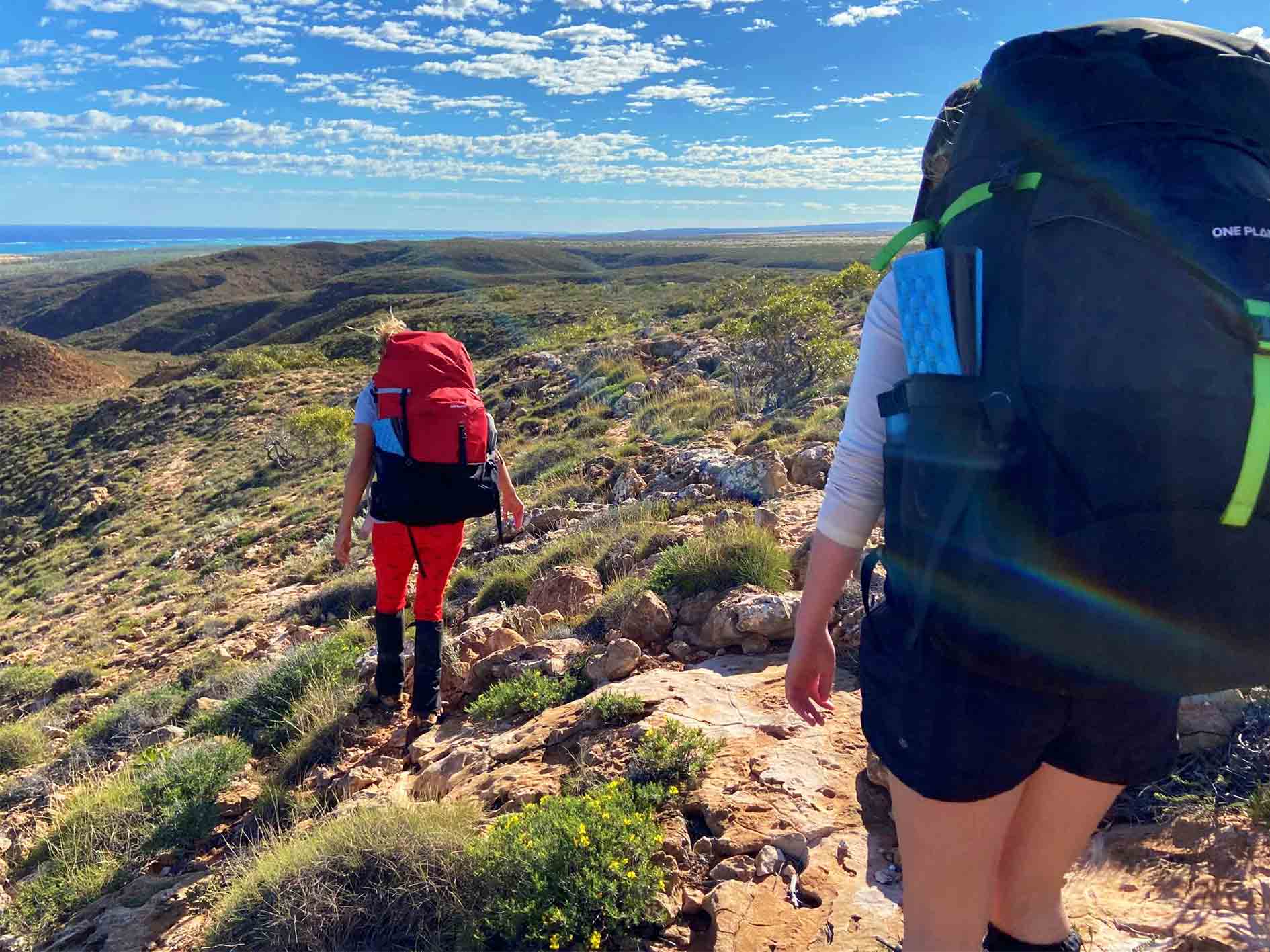 Trekking in Cape Range National Park, overlooking Ningaloo Reef